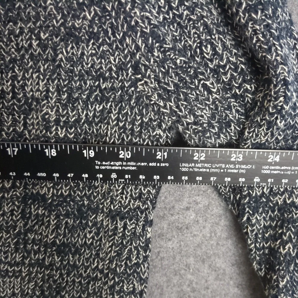 Banana Republic Mens XL Navy Blue Marled Colorblock Mock Neck Button‎ Sweater